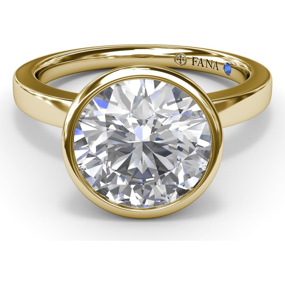 Bezel-Set Engagement Ring Setting with Hidden Halo and Peek-a-Boo Diamond by Fana - 0.10 Carat Total Diamond Weight
