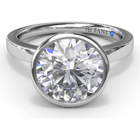 Bezel-Set Engagement Ring Setting with Hidden Halo and Peek-a-Boo Diamond by Fana - 0.10 Carat Total Diamond Weight