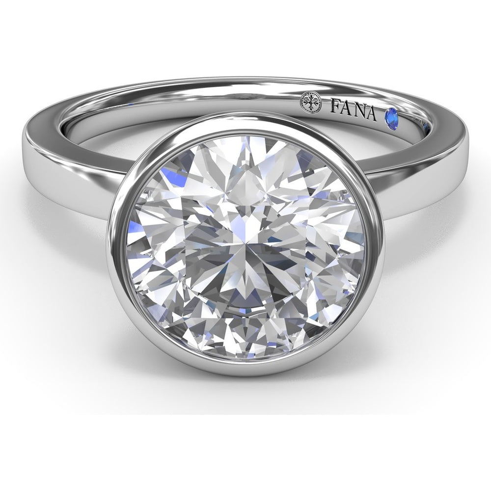 Bezel-Set Engagement Ring Setting with Hidden Halo and Peek-a-Boo Diamond by Fana - 0.10 Carat Total Diamond Weight