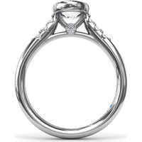 Bezel Set Engagement Ring Setting with Pavé Side Diamonds and Split Shank by Fana - 0.16 Carat Total Diamond Weight