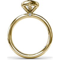 Bezel Set Marquise Cut Diamond Engagement Ring Setting with Flush Set Diamond Band by Fana - 0.27 Carat Total Diamond Weight
