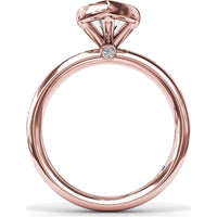 Bezel Set Marquise Cut Diamond Engagement Ring Setting with Flush Set Diamond Band by Fana - 0.27 Carat Total Diamond Weight