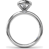 Bezel Set Marquise Cut Diamond Engagement Ring Setting with Flush Set Diamond Band by Fana - 0.27 Carat Total Diamond Weight