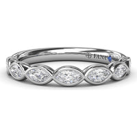 Bezel Set Marquise Diamond Wedding Band by Fana - 0.50 Carat Total Diamond Weight