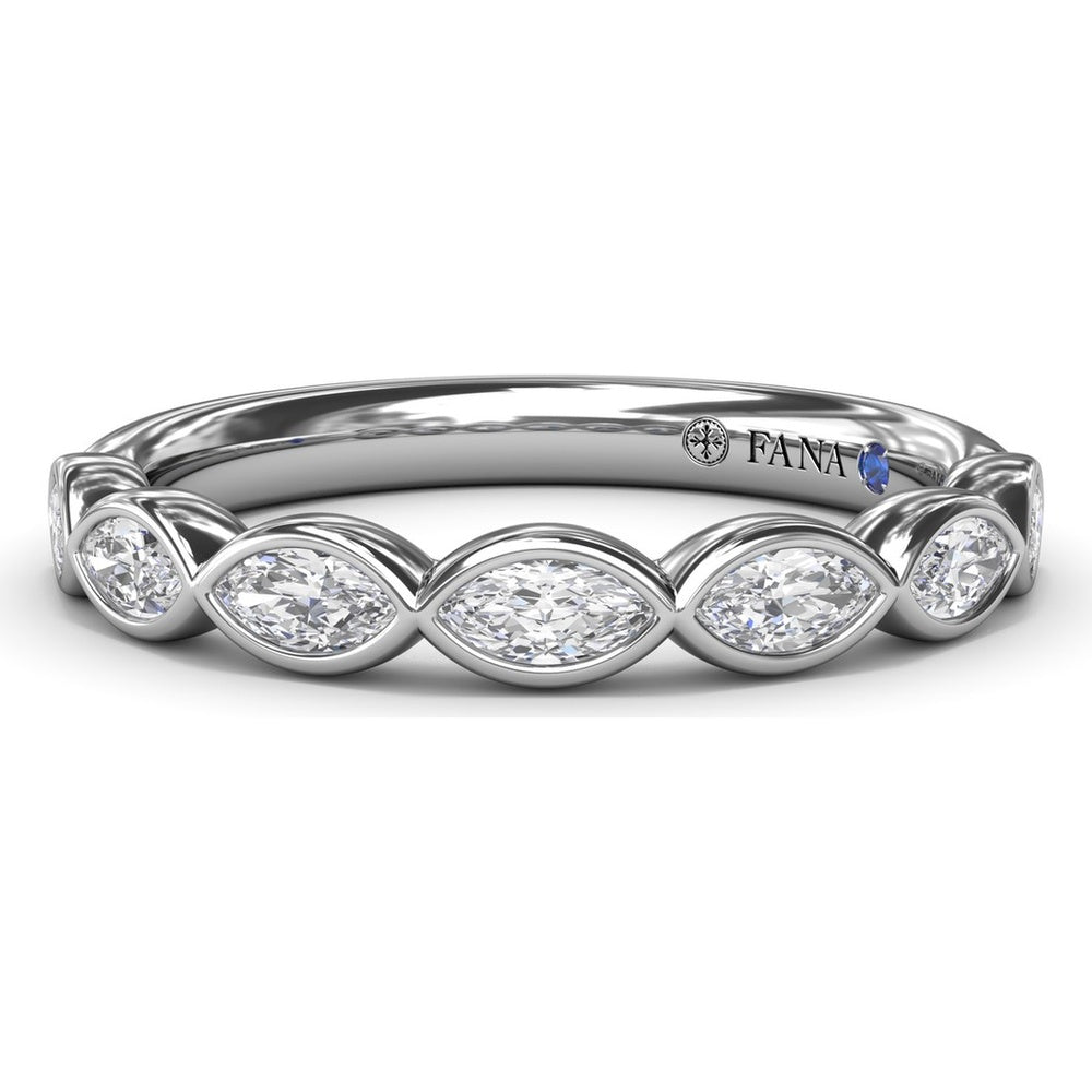 Bezel Set Marquise Diamond Wedding Band by Fana - 0.50 Carat Total Diamond Weight