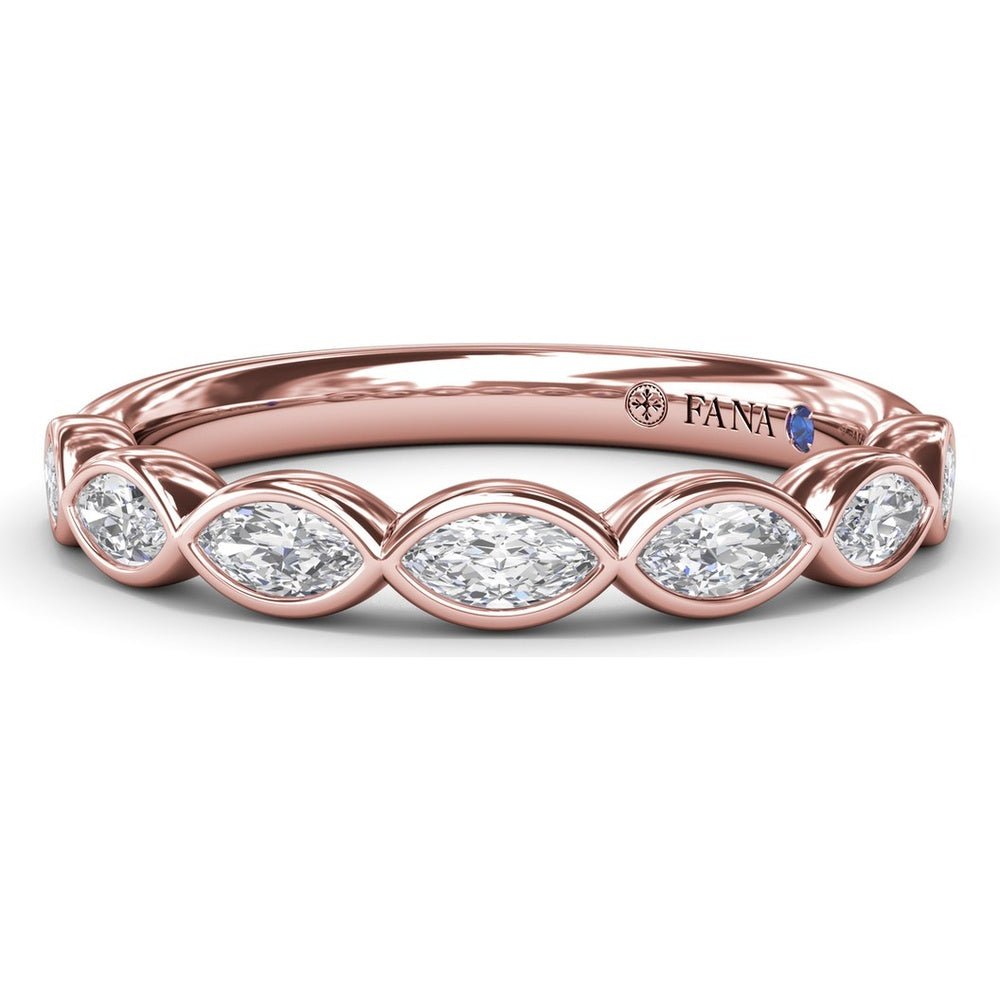 Bezel Set Marquise Diamond Wedding Band by Fana - 0.50 Carat Total Diamond Weight