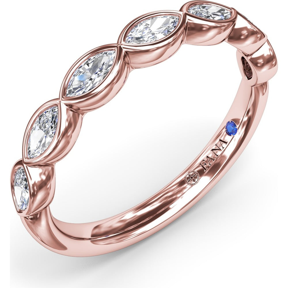 Bezel Set Marquise Diamond Wedding Band by Fana - 0.50 Carat Total Diamond Weight