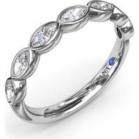 Bezel Set Marquise Diamond Wedding Band by Fana - 0.50 Carat Total Diamond Weight