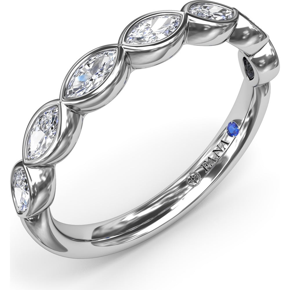 Bezel Set Marquise Diamond Wedding Band by Fana - 0.50 Carat Total Diamond Weight