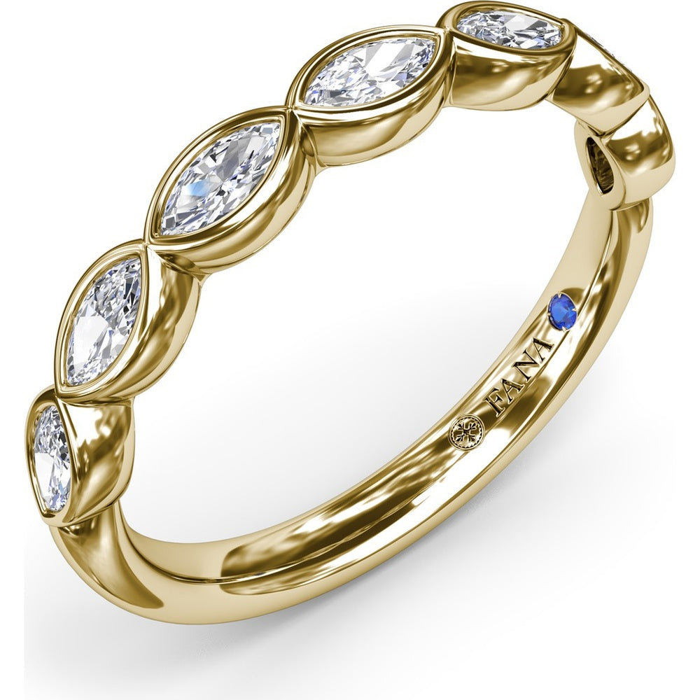 Bezel Set Marquise Diamond Wedding Band by Fana - 0.50 Carat Total Diamond Weight