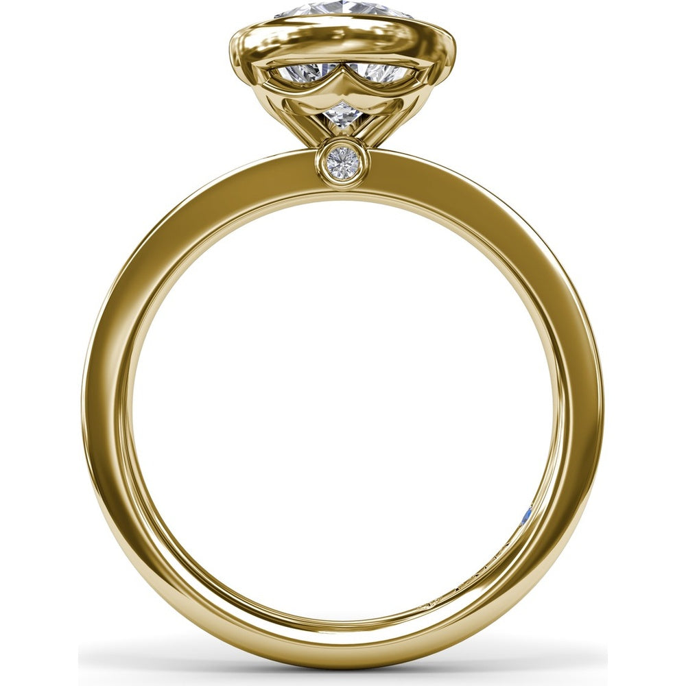 Bezel Set Pear-Shaped Diamond Engagement Ring Setting by Fana