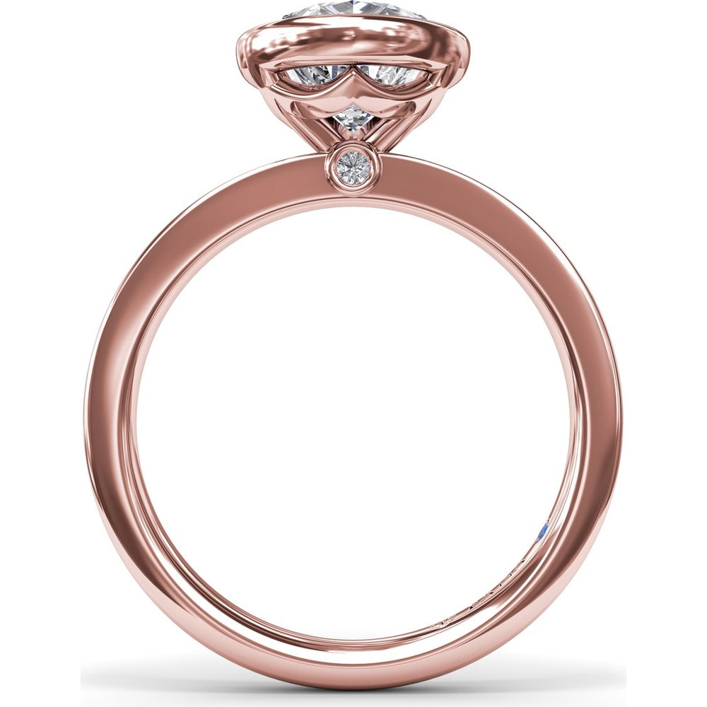 Bezel Set Pear-Shaped Diamond Engagement Ring Setting by Fana