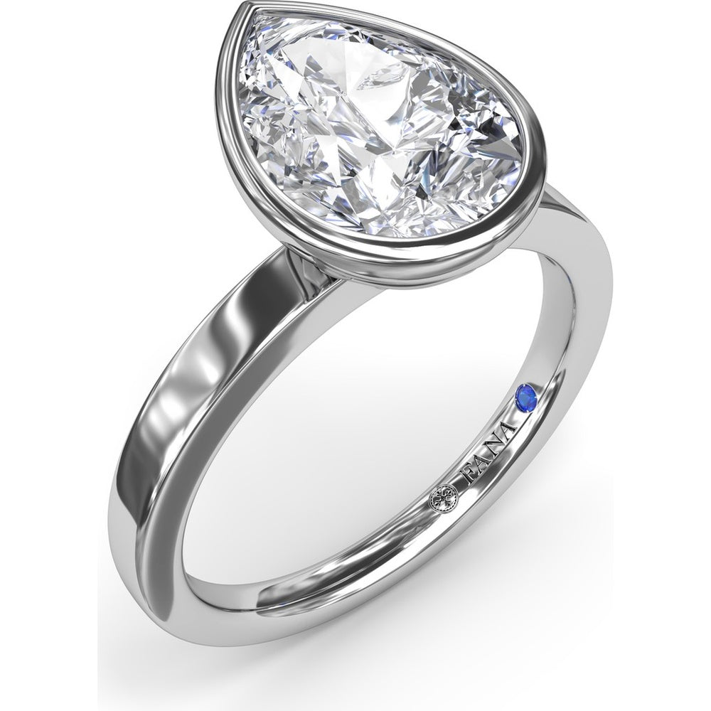 Bezel Set Pear-Shaped Diamond Engagement Ring Setting by Fana