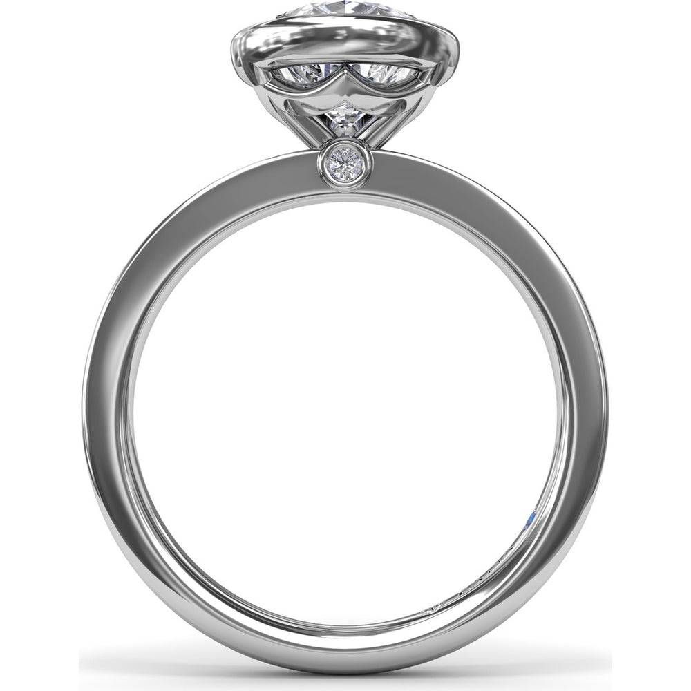Bezel Set Pear-Shaped Diamond Engagement Ring Setting by Fana