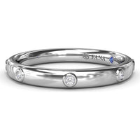 Bezel Set Round Diamond Band with Polished Finish by Fana - 0.06 Carat Total Diamond Weight