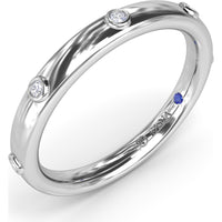 Bezel Set Round Diamond Band with Polished Finish by Fana - 0.06 Carat Total Diamond Weight