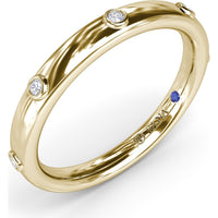 Bezel Set Round Diamond Band with Polished Finish by Fana - 0.06 Carat Total Diamond Weight