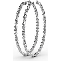 Bezel Set Round Diamond Hoop Earrings by Fana - 2.87 Carat Total Diamond Weight