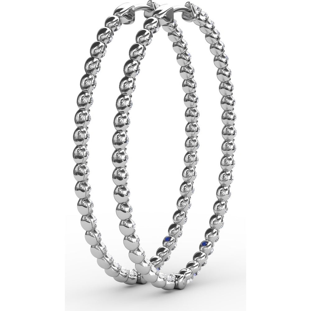 Bezel Set Round Diamond Hoop Earrings by Fana - 2.87 Carat Total Diamond Weight