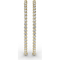 Bezel Set Round Diamond Hoop Earrings by Fana - 2.87 Carat Total Diamond Weight