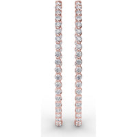 Bezel Set Round Diamond Hoop Earrings by Fana - 2.87 Carat Total Diamond Weight