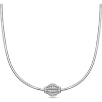 Birdcage Diamond Rondel Pendant Necklace in 18K White Gold by Charles Krypell