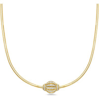 Birdcage Diamond Rondel Pendant Necklace in 18K Yellow Gold by Charles Krypell