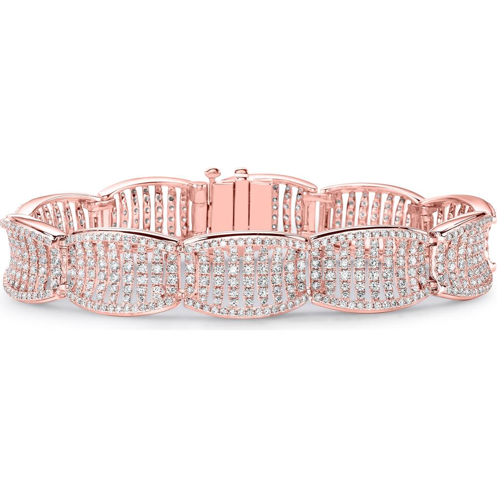 Birdcage Diamond Saddle Link Bracelet in 18K Rose Gold by Charles Krypell