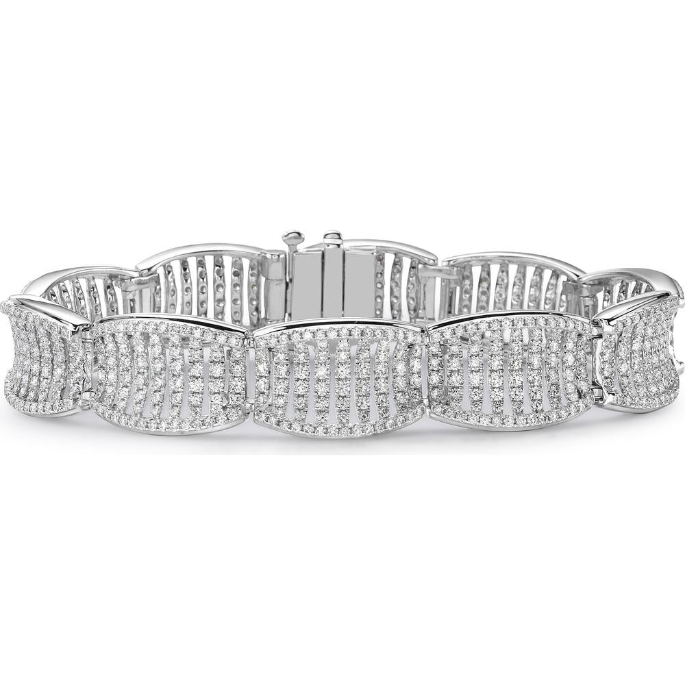 Birdcage Diamond Saddle Link Bracelet in 18K White Gold by Charles Krypell