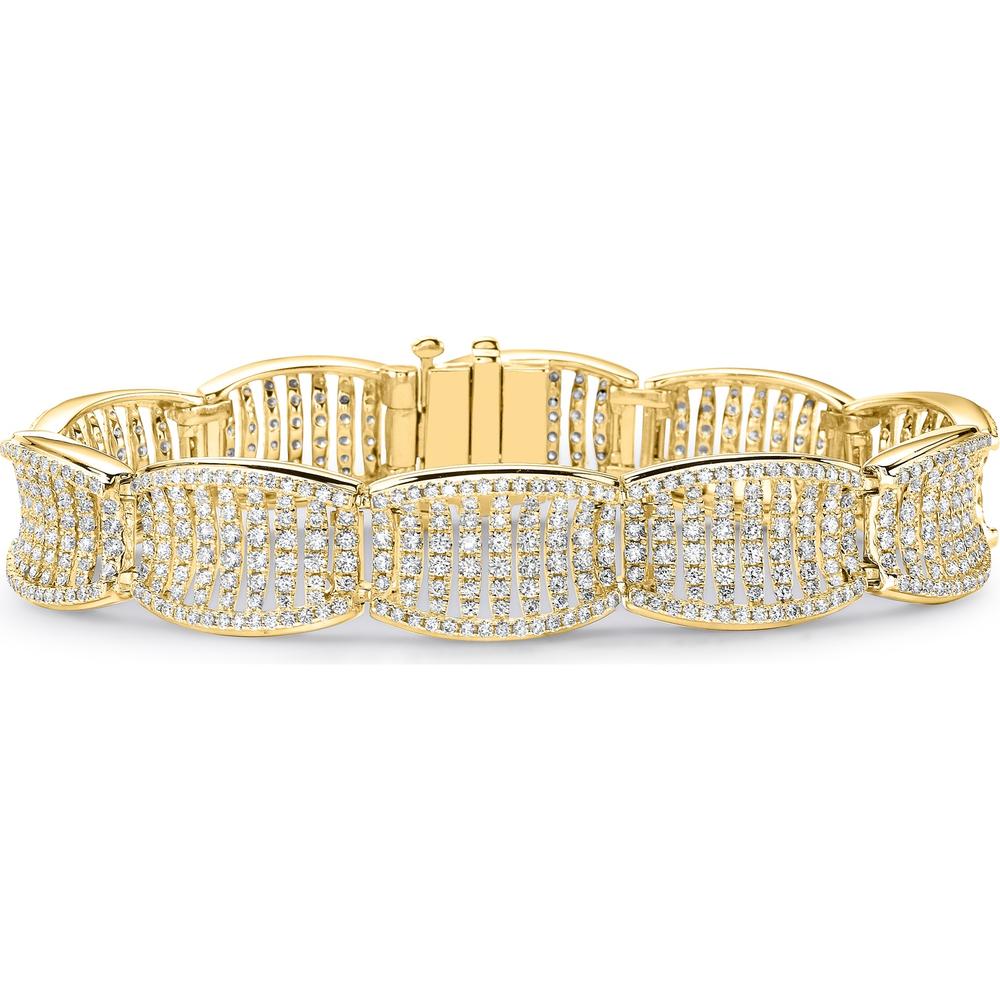 Birdcage Diamond Saddle Link Bracelet in 18K Yellow Gold by Charles Krypell