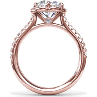 Blossoming Halo Engagement Ring Setting with Pavé Diamond Band by Fana - 0.32 Carat Total Diamond Weight