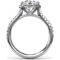 Blossoming Halo Engagement Ring Setting with Pavé Diamond Band by Fana - 0.32 Carat Total Diamond Weight