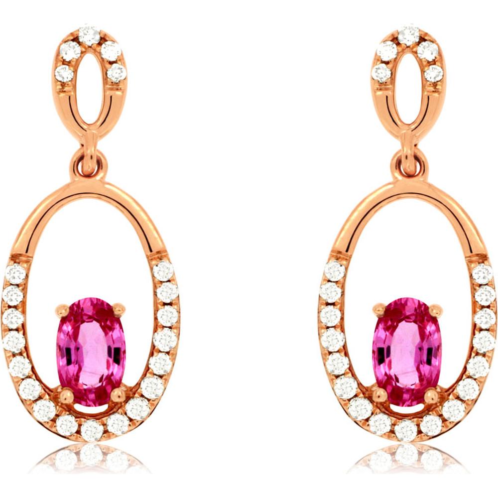 Blushing Beauty 14K Rose Gold Diamond & Pink Sapphire Earrings