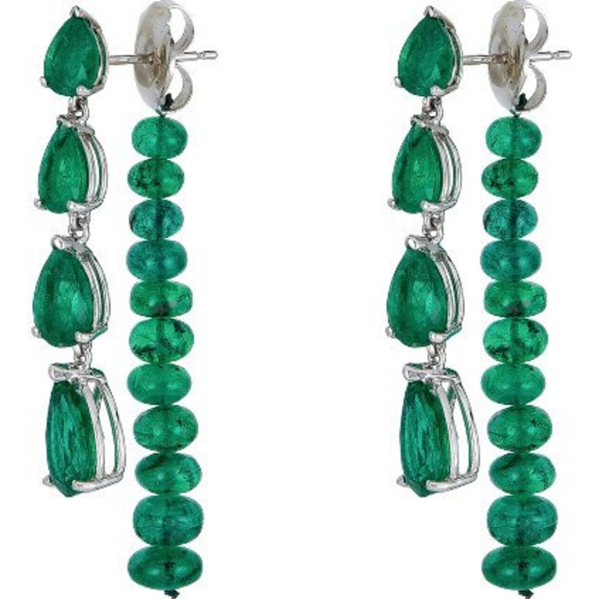 Emerald green statement dangle earrings – Exquistry