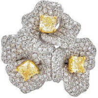 Piranesi - Bouqete Ring in Yellow Diamond - 18K Yellow and White Gold