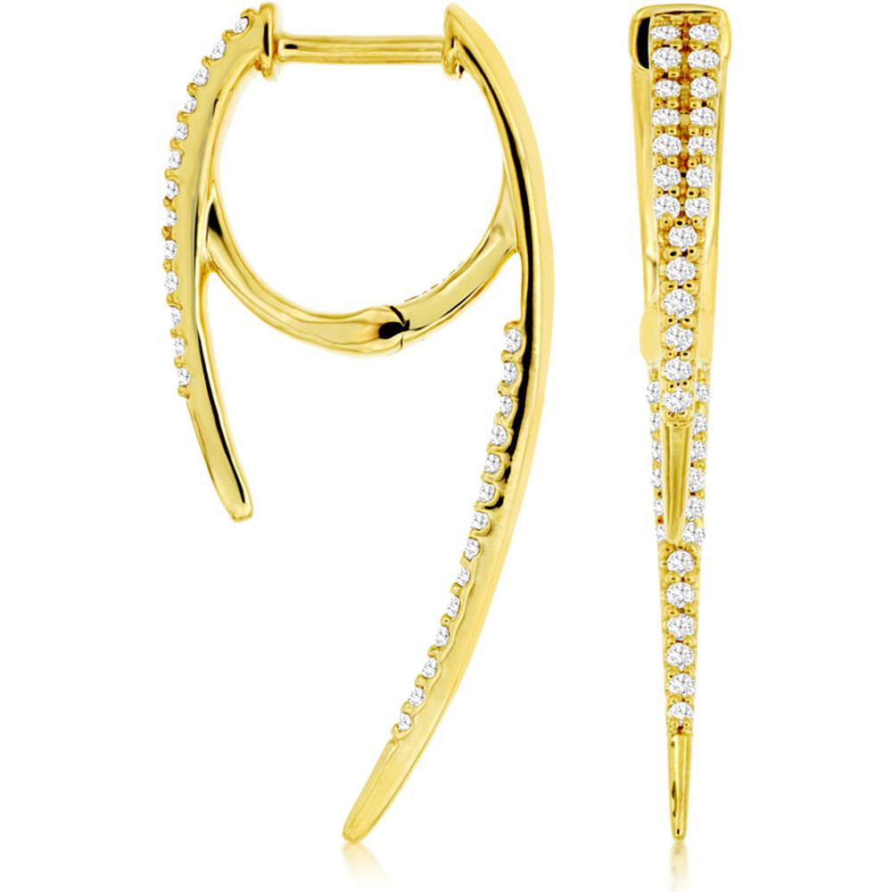 Brilliant 14K Yellow Gold Diamond Earrings - Timeless Elegance