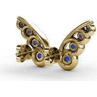 Butterfly Wing Sapphire and Diamond Halo Stud Earrings by Fana - 1.05 Carat Total Gemstone Weight