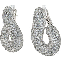 Bvlgari 18K White Gold Pave Round Cut Diamond Twist Earrings - 45 Carats Total Diamond Weight