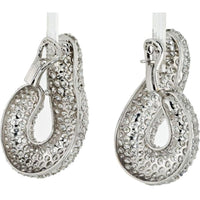 Bvlgari 18K White Gold Pave Round Cut Diamond Twist Earrings - 45 Carats Total Diamond Weight