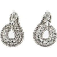 Bvlgari 18K White Gold Pave Round Cut Diamond Twist Earrings - 45 Carats Total Diamond Weight