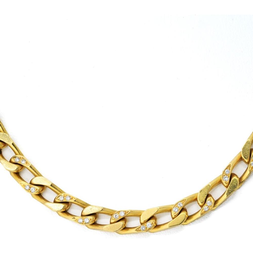 Bvlgari 18K Yellow Gold 1960's Diamond Link Necklace - Round Cut