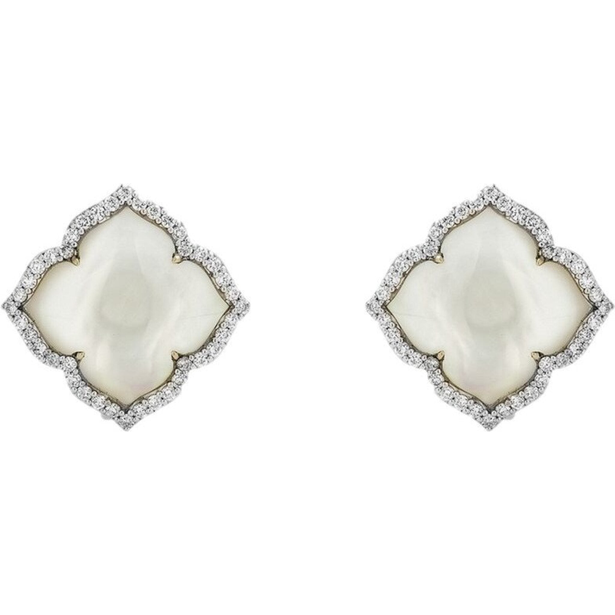 Donguette mother-of-pearl earrings gold - White Mother-of-pearl Gold plated  - Creations for Women Jewellery - Création Gas Bijoux