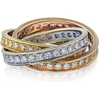 Cartier 18K Gold Diamond Trinity Estate Ring - 8.9 Grams, French Size 52