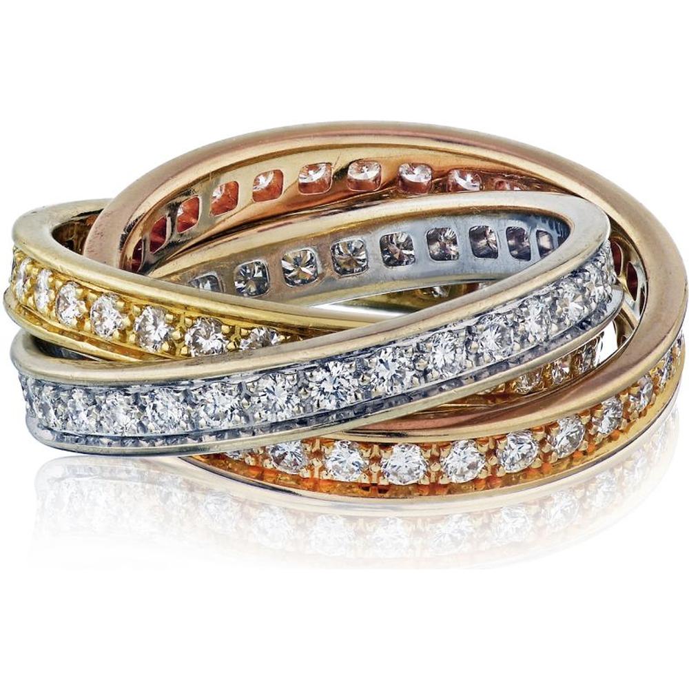 Cartier 18K Gold Diamond Trinity Estate Ring - 8.9 Grams, French Size 52