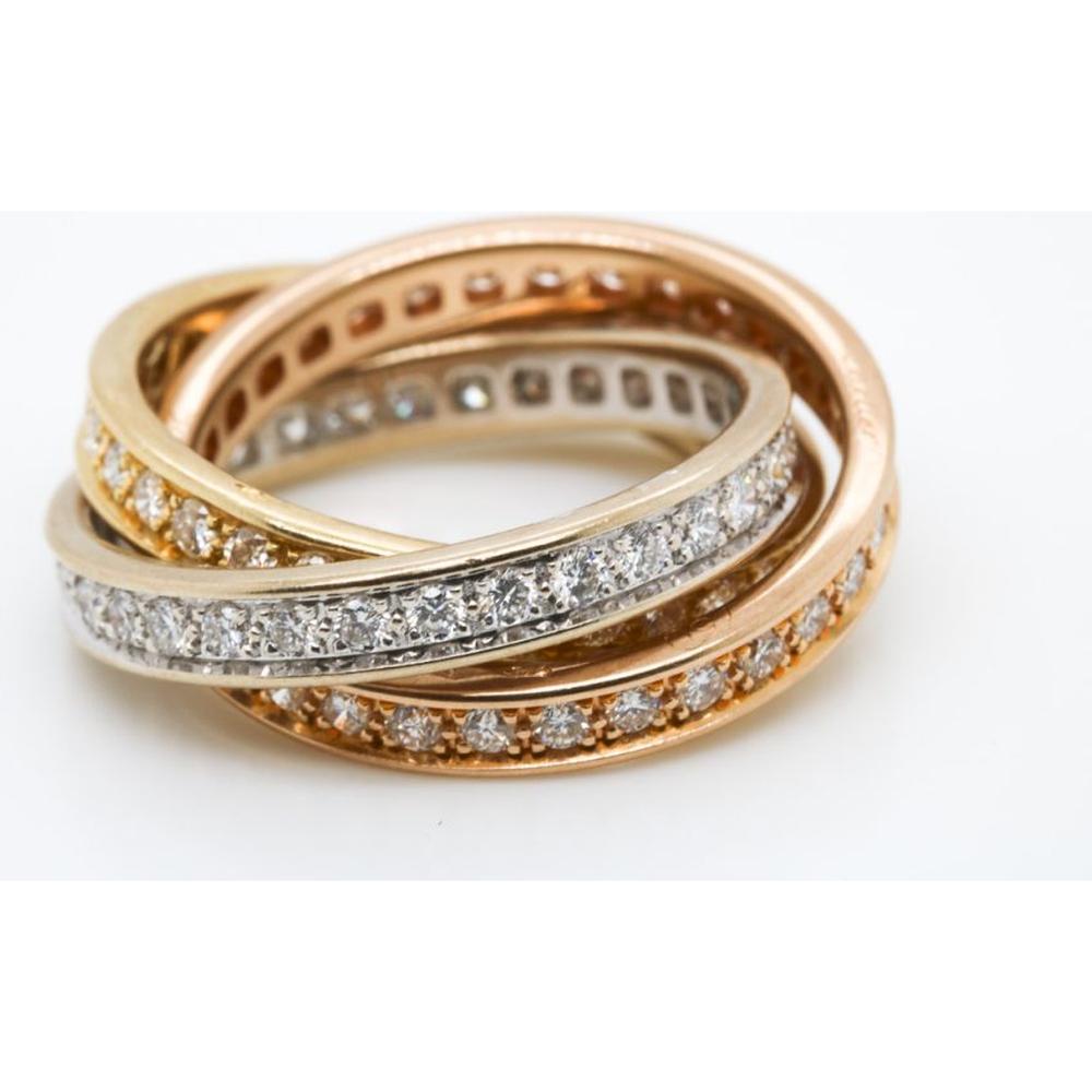 Cartier 18K Gold Diamond Trinity Estate Ring - 8.9 Grams, French Size 52