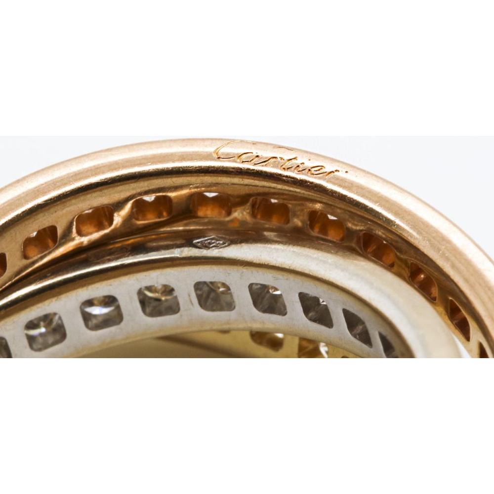 Cartier 18K Gold Diamond Trinity Estate Ring - 8.9 Grams, French Size 52