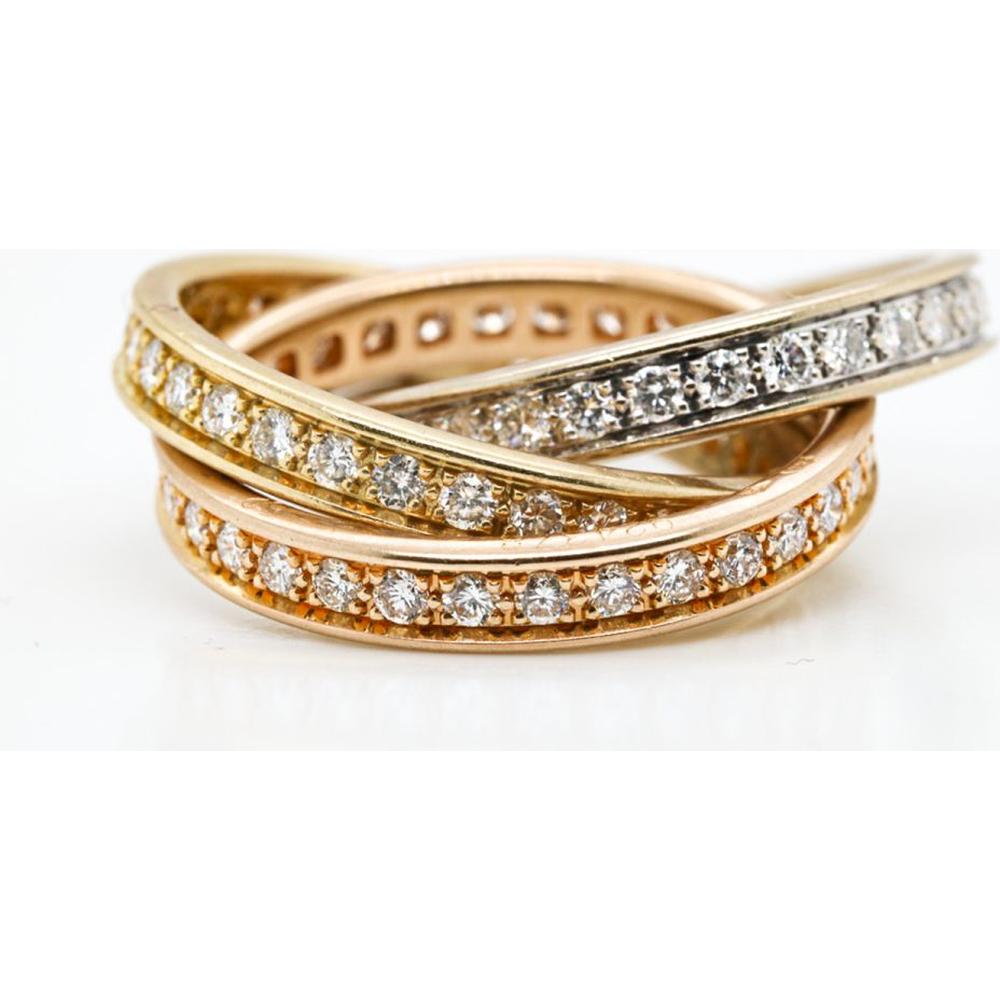 Cartier 18K Gold Diamond Trinity Estate Ring - 8.9 Grams, French Size 52