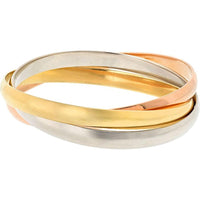 Cartier 18K Tri-Color Gold Trinity Bangle Bracelet - Larger Model (Wide) 76.6g
