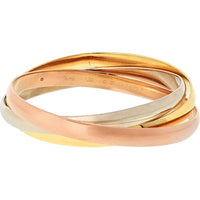 Cartier 18K Tri-Color Gold Trinity Bangle Bracelet - Larger Model (Wide) 76.6g