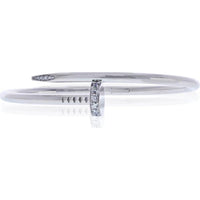 Cartier 18K White Gold Juste Un Clou Bracelet with 18-Prong Set Diamonds - 1.5 Carats Total Diamond Weight